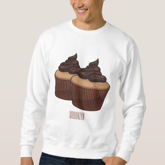 Cupcake cartoon illustratie trui (Voorkant)
