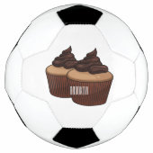 Cupcake cartoon illustratie voetbal (Voorkant)