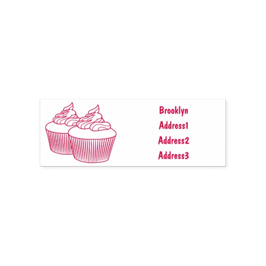 Cupcake cartoon illustratie zelfinktende stempel (Design)
