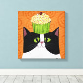 Cupcake Cat Canvas Afdruk (Insitu (Houten vloer))
