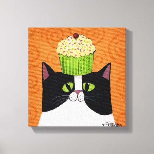 Cupcake Cat Canvas Afdruk (Voorkant)