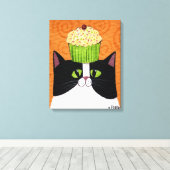 Cupcake Cat Canvas Afdruk (Insitu (Houten vloer))