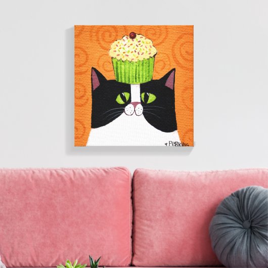 Cupcake Cat Canvas Afdruk (Insitu (Woonkamer))