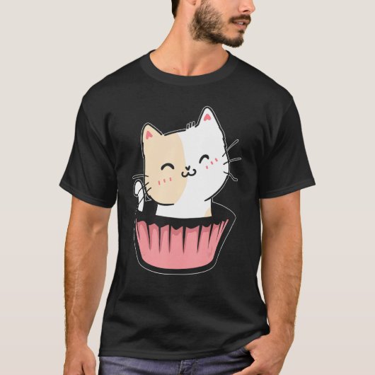 Cupcake Cat Kat Lover Feline Meow Pet Owner Kitt T-shirt (Voorkant)