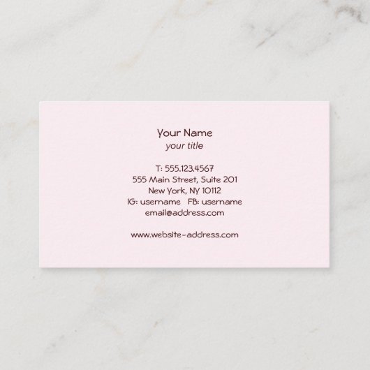 Cupcake Catering Bakery Pastry Chef Visitekaartje (Achterkant)