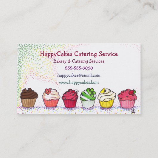 Cupcake Catering Visitekaartje (Voorkant)