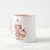 Cupcake-chan-Mok Tweekleurige Koffiemok (Voorkant links)