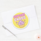 Cupcake Chaos Ronde Sticker (Envelop)