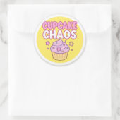 Cupcake Chaos Ronde Sticker (Tas)