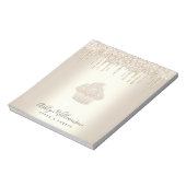 Cupcake Chef Bakery Champagne Gold Glitter Drivers Notitieblok (Linkerzijde)