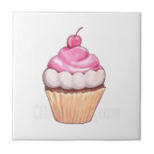 Cupcake Cherry Kitchen Decor Tegeltje (Voorkant)
