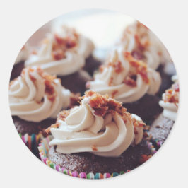  Cupcake Chocolate Classic Round Sticker