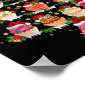 Cupcake Christmas Tree Lights Funny Fast Food Cupc Poster (Hoek)