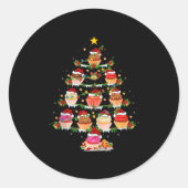 Cupcake Christmas Tree Lights Funny Fast Food Cupc Ronde Sticker (Voorkant)