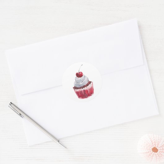 Cupcake Classic Round Sticker (Envelop)