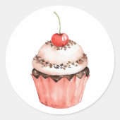 Cupcake Classic Round Sticker (Voorkant)