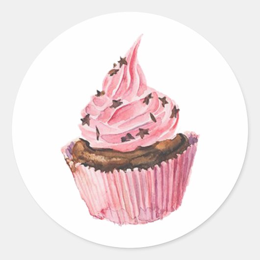 Cupcake Classic Round Sticker (Voorkant)