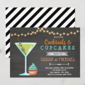 Cupcake-cocktailgesprek Kaart (Voorkant / Achterkant)