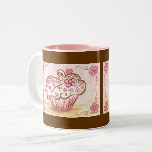 Cupcake Coffee Mok Verjaardagscadeau (Voorkant links)