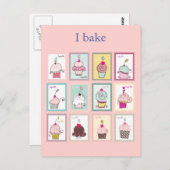 Cupcake Collage Sweet Bake Desserts Aangepast Briefkaart (Voorkant / Achterkant)