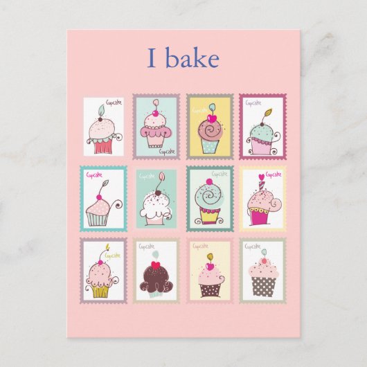Cupcake Collage Sweet Bake Desserts Aangepast Briefkaart (Voorkant)