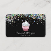Cupcake Colorful Confetti, zwart Visitekaartje (Voorkant)