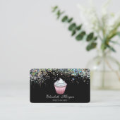 Cupcake Colorful Confetti, zwart Visitekaartje (Staand voorkant)