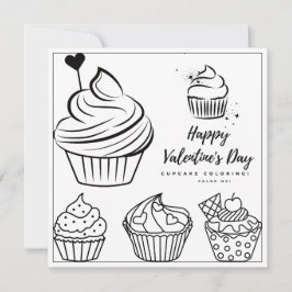 Cupcake Coloring Page Girl Kaart Valentijnsdag