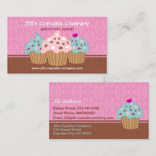 Cupcake Company Visitekaartje (Voorkant / Achterkant)