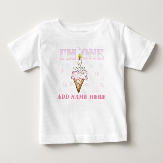 Cupcake Cone Ik ben een 1e verjaardag Tshirt (Voorkant)