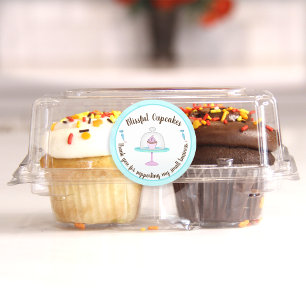 Cupcake Cookie Bakkerij Bedankt voor uw steun Ronde Sticker
