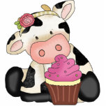 Cupcake Cow Sculpture Staand Fotobeeldje<br><div class="desc">ontwerp van Cheryl Seslar op www.digiwebstudio.com</div>