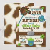 Cupcake cowboy baby douche uitnodiging (Voorkant / Achterkant)