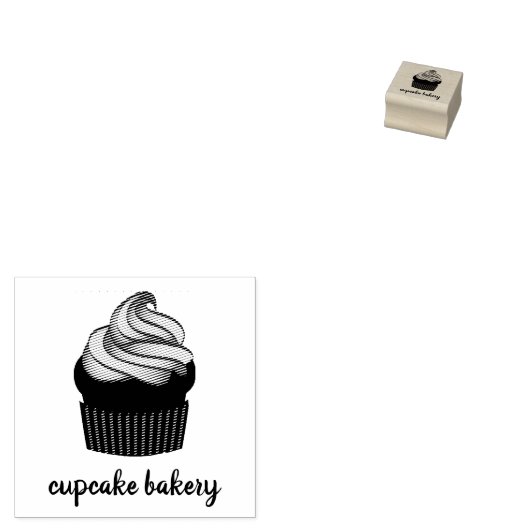 Cupcake Cream Bakery Rubberstempel (Gestempeld)