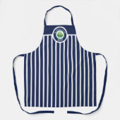 Cupcake Curved Text Navy Blue Stripes Bakery Schor Schort (Voorkant)