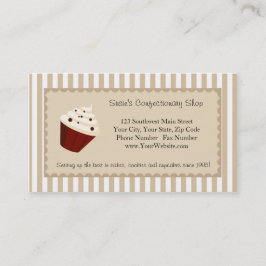 Cupcake Custom Logo, Soft Mocha Stripes Visitekaartje
