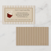Cupcake Custom Logo, Soft Mocha Stripes Visitekaartje (Voorkant / Achterkant)