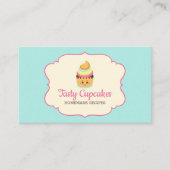 Cupcake Cute Baker bakt roze blauwgroen zoet Visitekaartje (Voorkant)