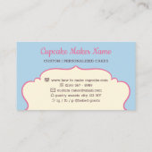 Cupcake Cute Baker sweets Visitekaartje (Achterkant)