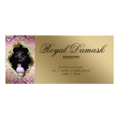 Cupcake Damask Gift Certificate Paars Gold Reclamekaart (Achterkant)