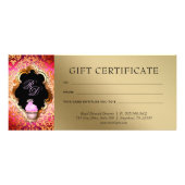 Cupcake Damask Gift Certificate Pink Gold Reclamekaart (Voorkant)