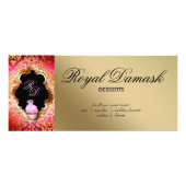 Cupcake Damask Gift Certificate Pink Gold Reclamekaart (Achterkant)