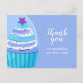 Cupcake Dank je Baby Sprinkle Baby shower Briefkaart (Voorkant)