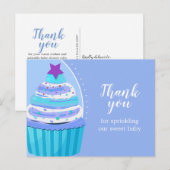 Cupcake Dank Je Baby Strooibaby Borrel Briefkaart (Voorkant / Achterkant)