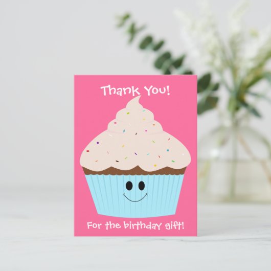 Cupcake Dank je Briefkaart (Staand voorkant)