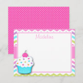 Cupcake Dank je wel, Cupcake Stationery Notitiekaartje (Voorkant / Achterkant)