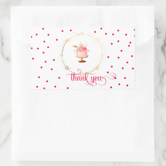 ★ Cupcake dank u Rechthoekige Sticker (Tas)