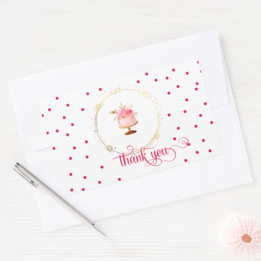 ★ Cupcake dank u Rechthoekige Sticker (Envelop)