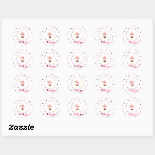 ★ Cupcake dank u Ronde Sticker (Vel)
