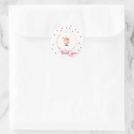 ★ Cupcake dank u Ronde Sticker (Tas)
